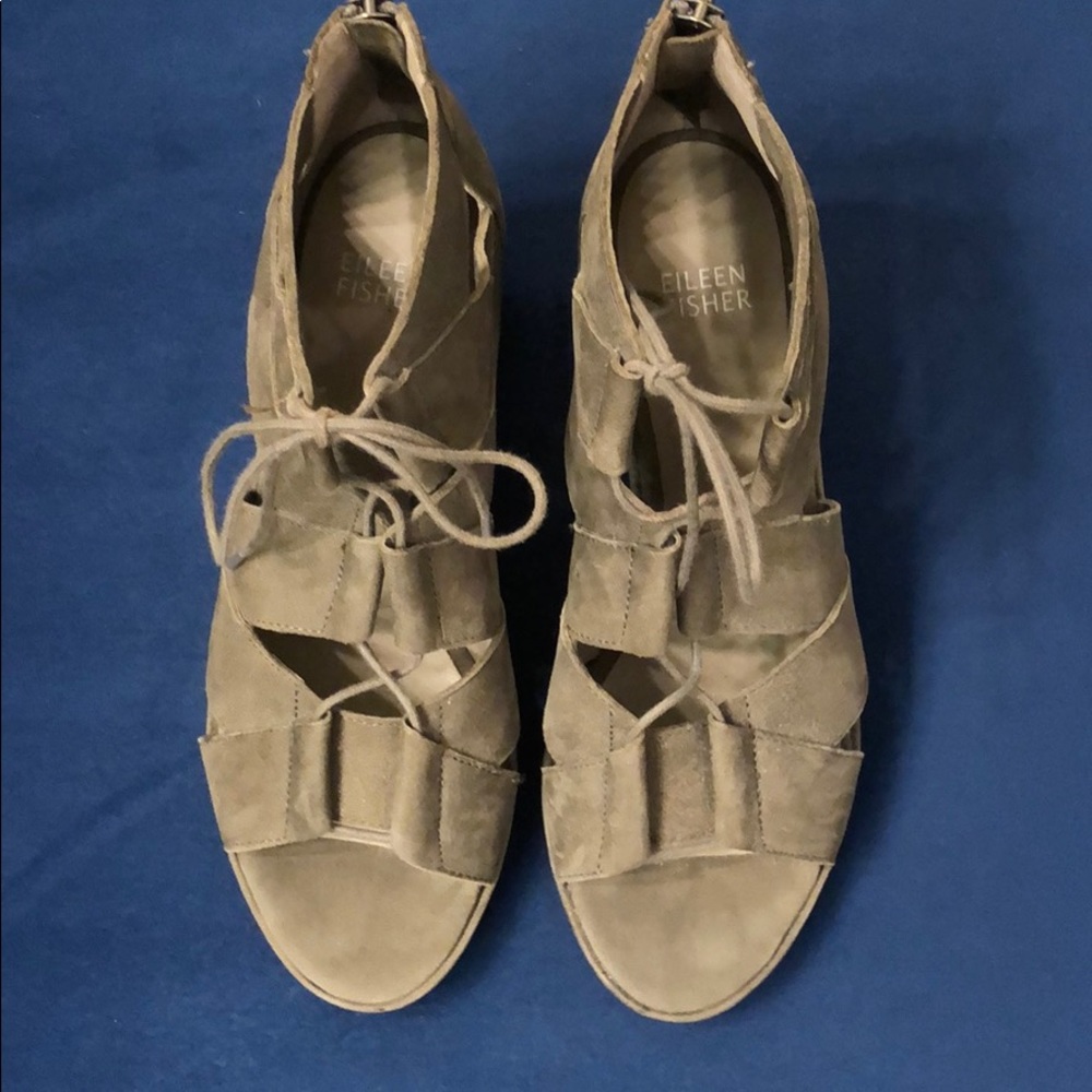 Eileen Fisher lace up sandals